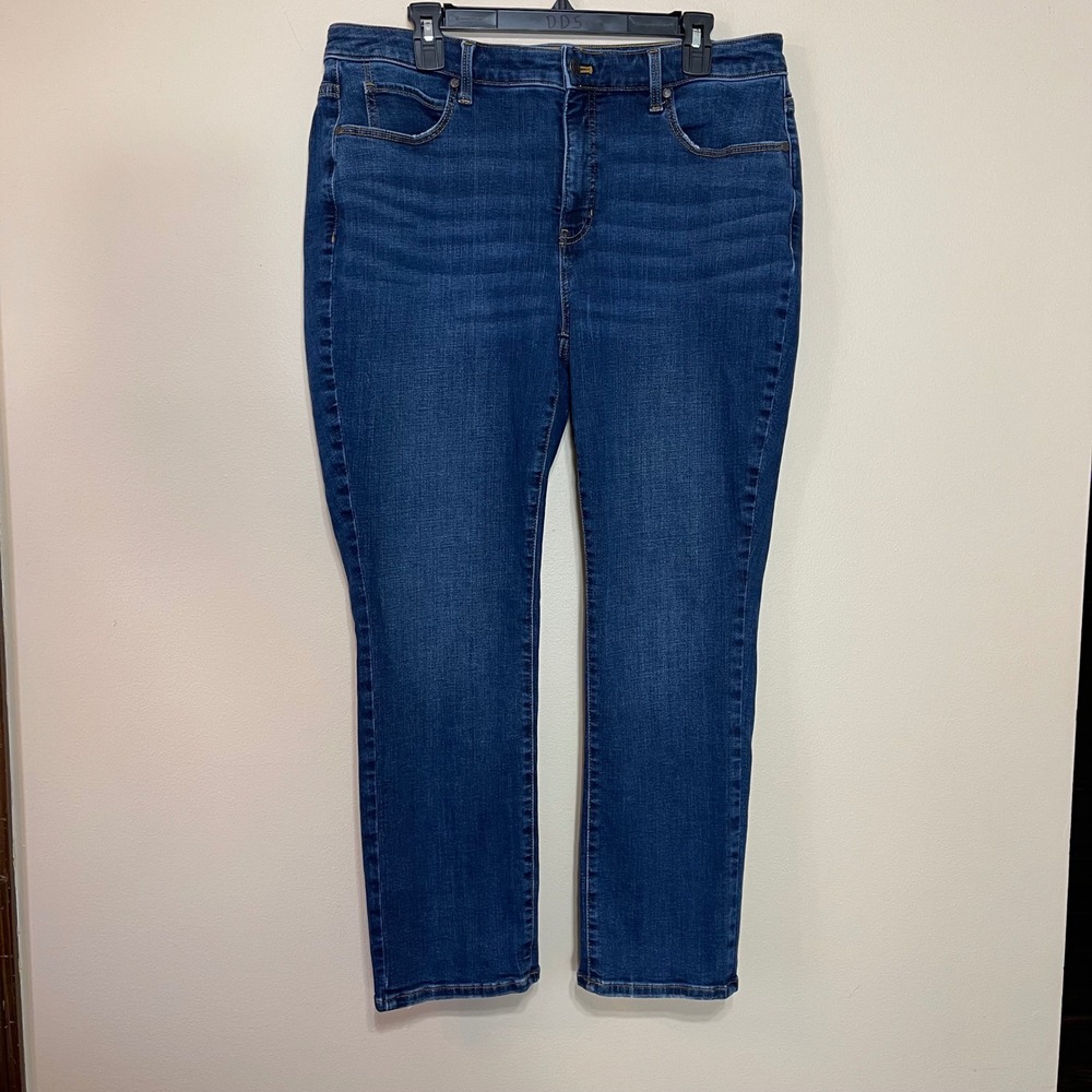 Talbots Women's Amagansett Wash Straight Leg Jeans Dark Wash Size 16W Petite